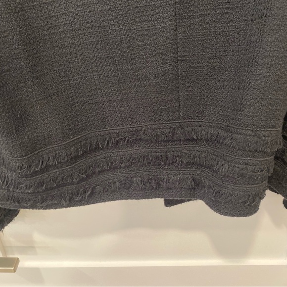 Karl Lagerfeld Black Jacket. Almost Vtg. Fringe on neckline; bottom and sleeves - Picture 4 of 7
